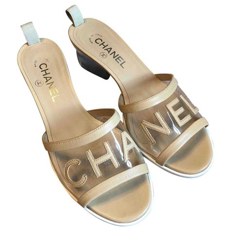 chanel pantoletten beige